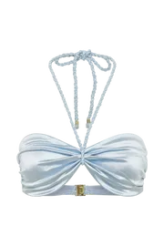 Meshki Bikini Tops Sarika Halter Bikini Top With Braided Ties 8211 Arctic Blue Arcticblue 8211 Women