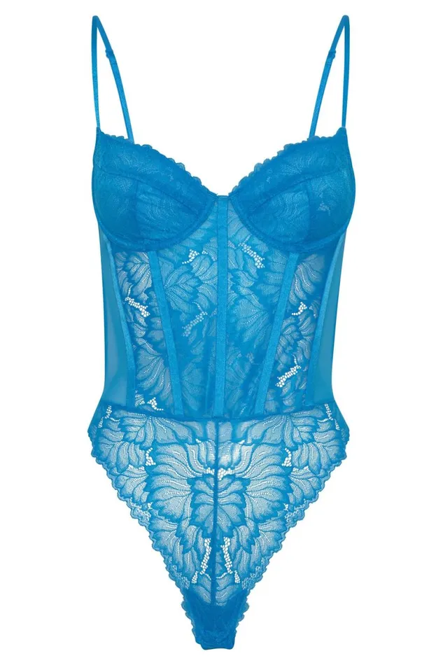 Meshki Bodysuits Daisy Lace Mesh Bodysuit 8211 Cerulean Blue Ceruleanblue 8211 Women Meshki Bodysuits Daisy Lace Mesh Bodysuit 8211 Cerulean Blue Ceruleanblue 8211 Women