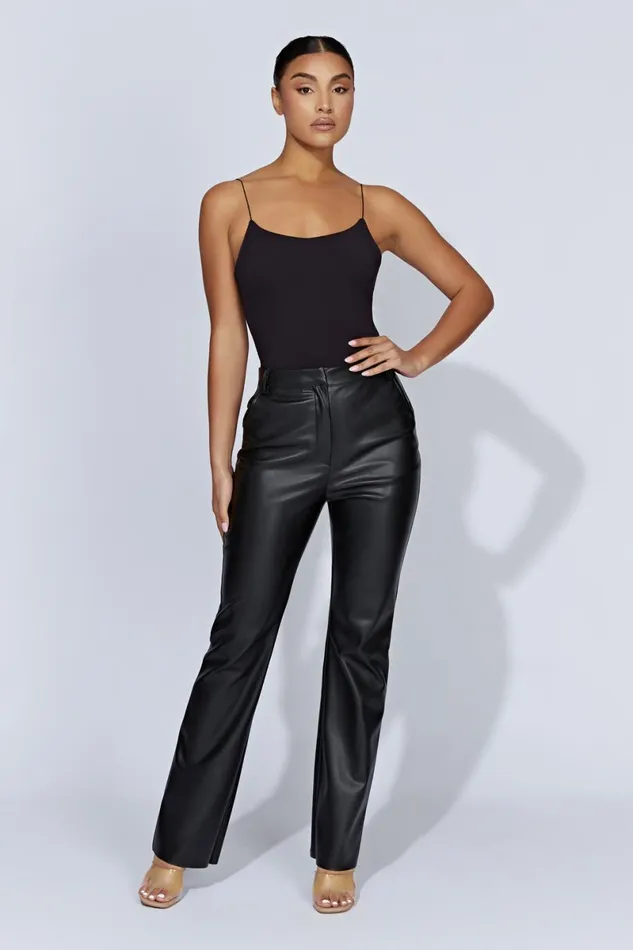 Meshki Bodysuits Valeria Low Back Thin Strap Bodysuit 8211 Black Black 8211 Women