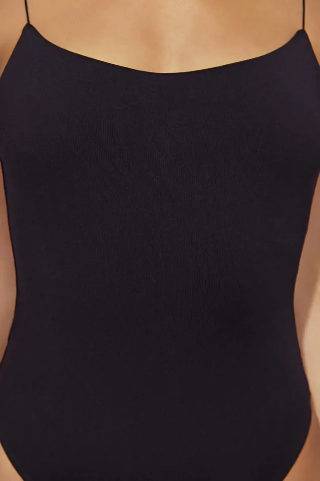 Meshki Bodysuits Valeria Low Back Thin Strap Bodysuit 8211 Black Black 8211 Women