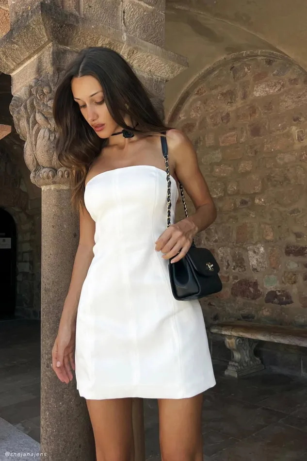 Meshki Bridal Shower Maci Crepe Mini Dress 8211 White White 8211 Women