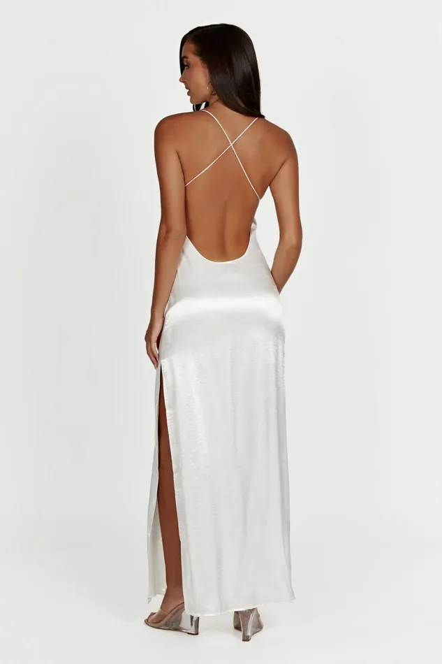 Meshki Brides Whitney Wetlook Maxi Dress 8211 White White 8211 Women