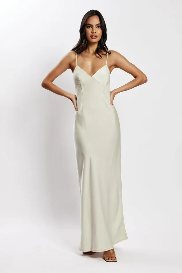 Meshki Bridesmaids Baily Satin Maxi Dress 8211 Silver Silver 8211 Women Meshki Bridesmaids Baily Satin Maxi Dress 8211 Silver Silver 8211 Women