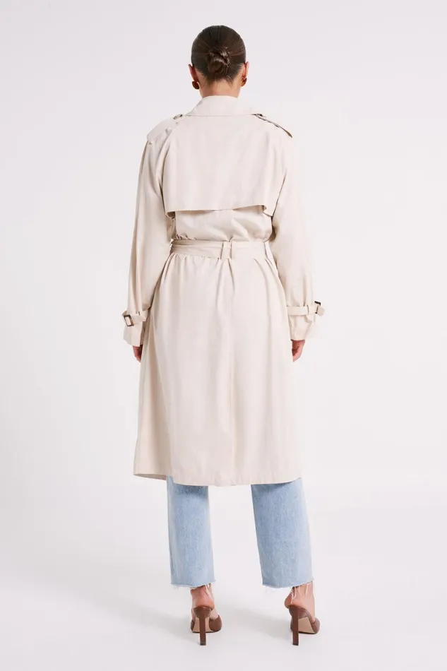 Meshki Coats and Jackets Channing Trench Coat With Belt 8211 Cream Cream 8211 Women