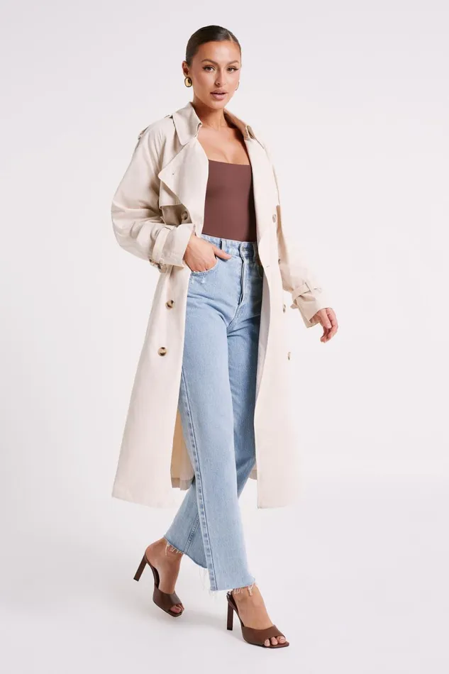 Meshki Coats and Jackets Channing Trench Coat With Belt 8211 Cream Cream 8211 Women
