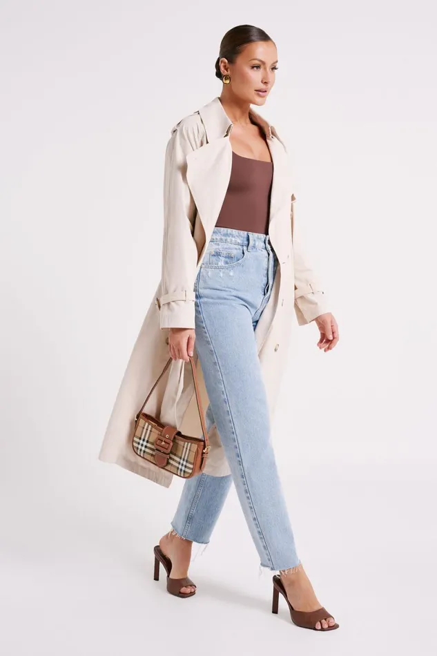 Meshki Coats and Jackets Channing Trench Coat With Belt 8211 Cream Cream 8211 Women