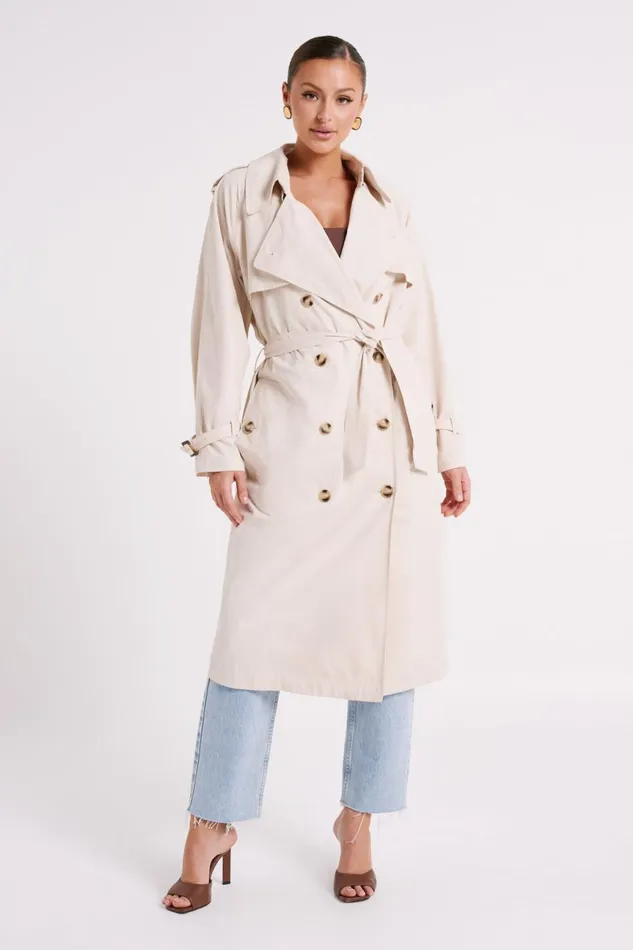 Meshki Coats and Jackets Channing Trench Coat With Belt 8211 Cream Cream 8211 Women