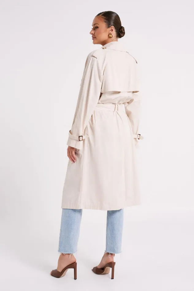 Meshki Coats and Jackets Channing Trench Coat With Belt 8211 Cream Cream 8211 Women
