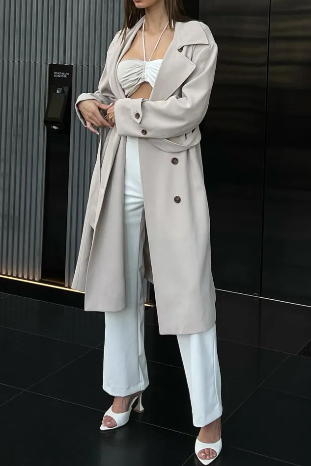 Meshki Coats and Jackets Keily Super Oversized Trench Coat 8211 Bone Bone 8211 Women