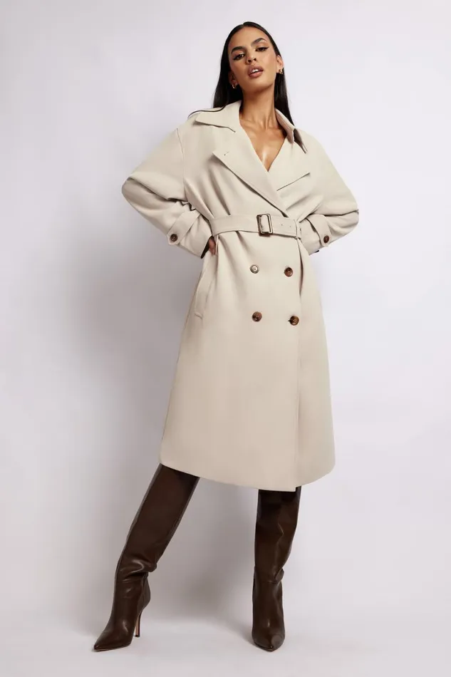 Meshki Coats and Jackets Keily Super Oversized Trench Coat 8211 Bone Bone 8211 Women