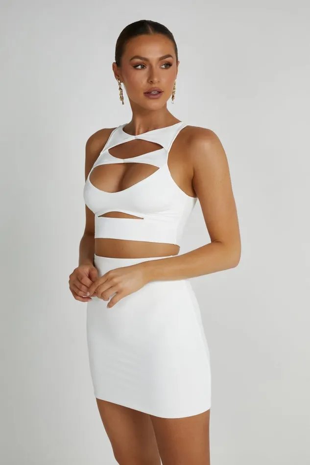 Meshki Crop Tops Chloe Cut Out Crop Top 8211 White White 8211 Women