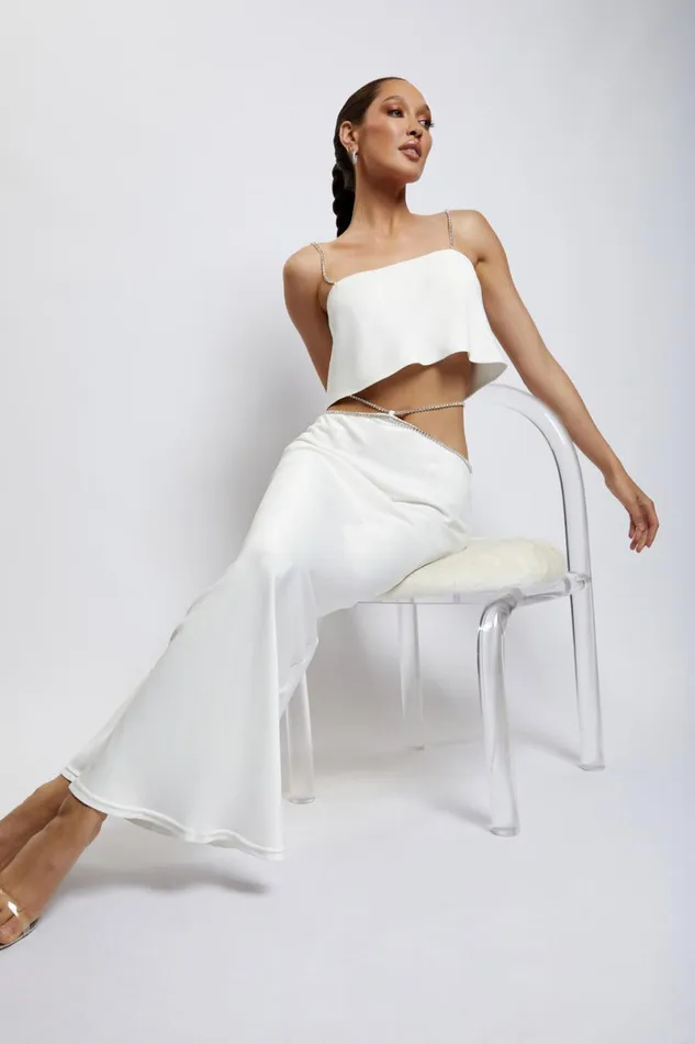 Meshki Crop Tops Dayana Straight Cut Crop Top 8211 White White 8211 Women