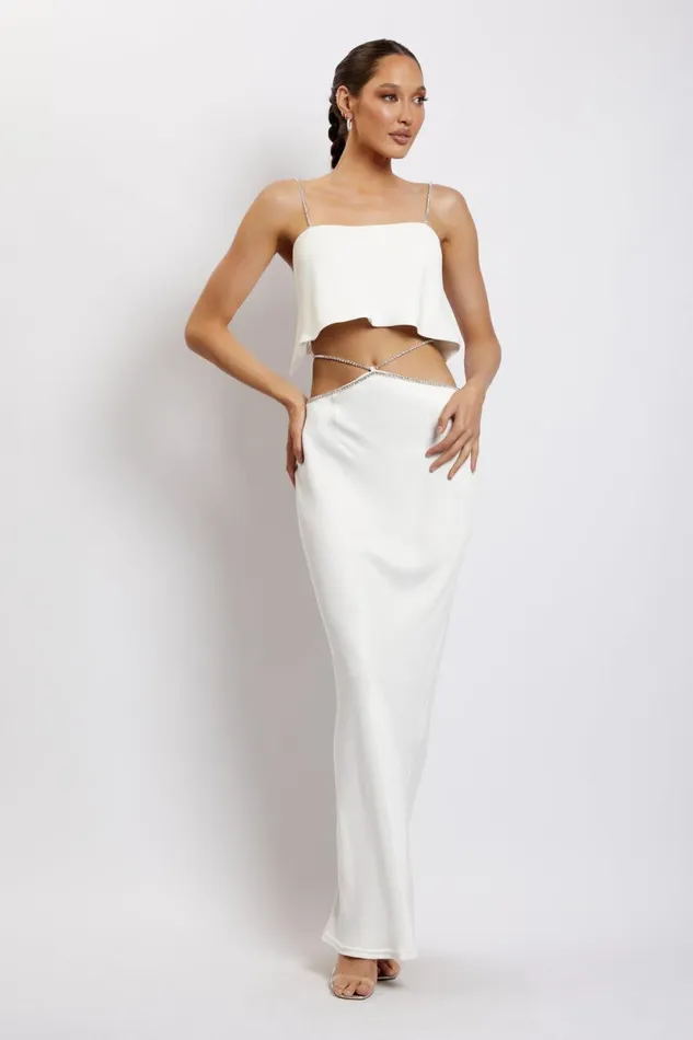 Meshki Crop Tops Dayana Straight Cut Crop Top 8211 White White 8211 Women
