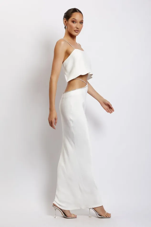 Meshki Crop Tops Dayana Straight Cut Crop Top 8211 White White 8211 Women