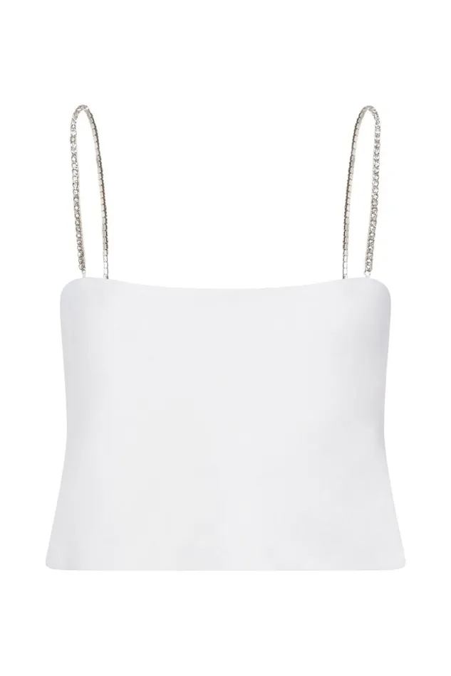 Meshki Crop Tops Dayana Straight Cut Crop Top 8211 White White 8211 Women