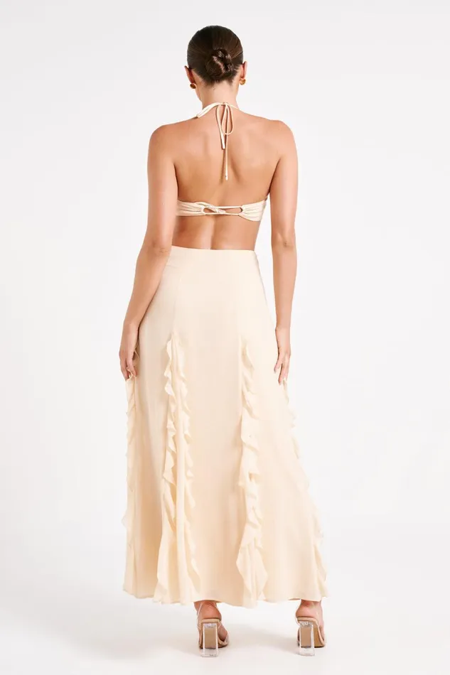 Meshki Crop Tops Ines Twisted Linen Crop Top 8211 Sand Sand 8211 Women