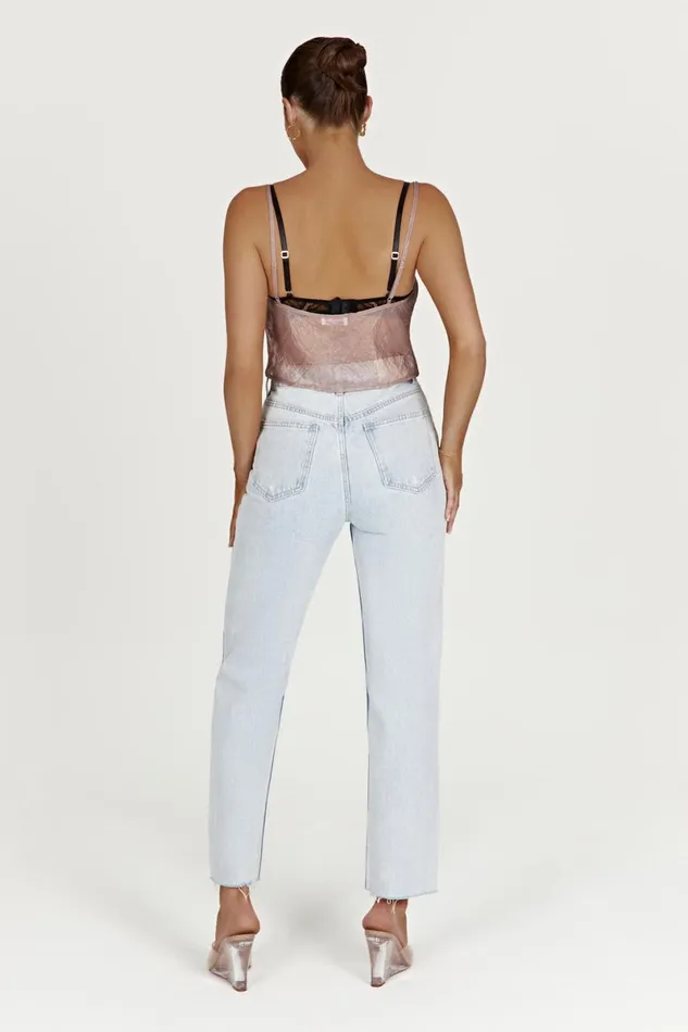 Meshki Crop Tops Kiana Iridescent Camisole 8211 Taupe Taupe 8211 Women Meshki Crop Tops Kiana Iridescent Camisole 8211 Taupe Taupe 8211 Women