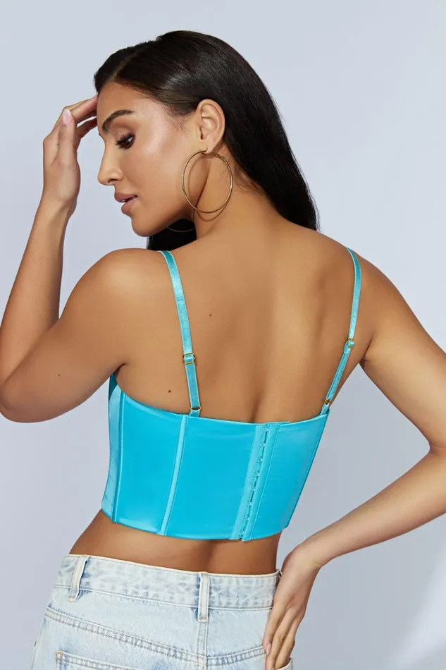 Meshki Crop Tops Lake Lace Cami Crop Top 8211 Aquamarine Aquamarine 8211 Women