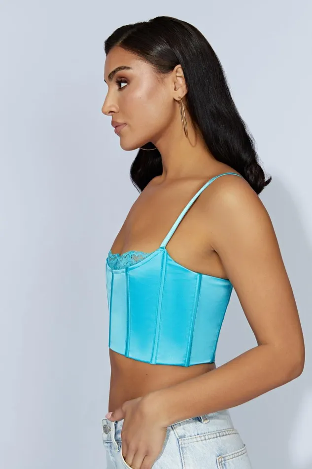 Meshki Crop Tops Lake Lace Cami Crop Top 8211 Aquamarine Aquamarine 8211 Women