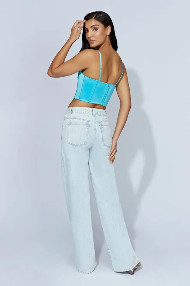 Meshki Crop Tops Lake Lace Cami Crop Top 8211 Aquamarine Aquamarine 8211 Women