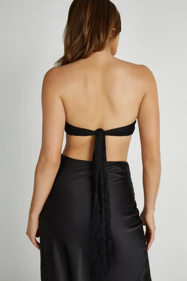 Meshki Crop Tops Mia Strapless Twist Top 8211 Black Black 8211 Women