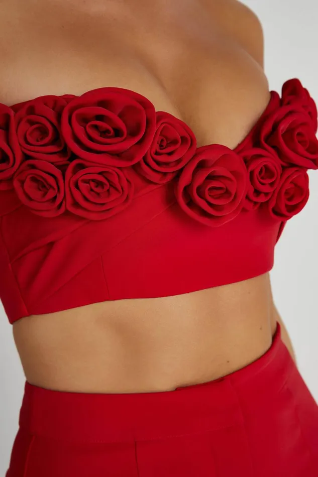 Meshki Crop Tops Paloma Rose Crop Top 8211 Red Red 8211 Women