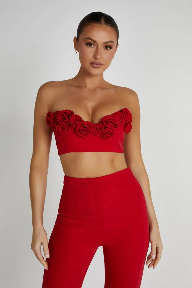 Meshki Crop Tops Paloma Rose Crop Top 8211 Red Red 8211 Women