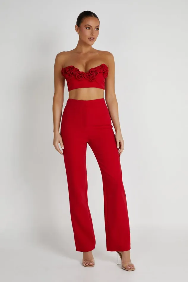 Meshki Crop Tops Paloma Rose Crop Top 8211 Red Red 8211 Women