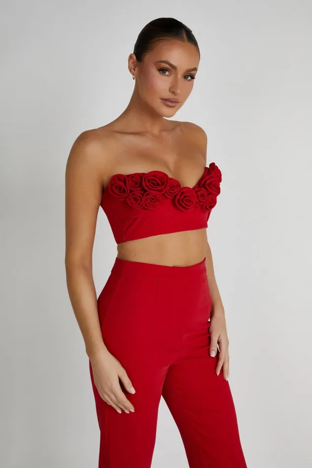 Meshki Crop Tops Paloma Rose Crop Top 8211 Red Red 8211 Women