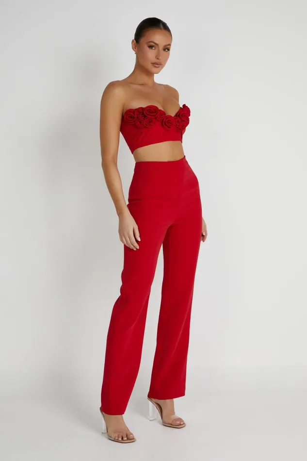 Meshki Crop Tops Paloma Rose Crop Top 8211 Red Red 8211 Women