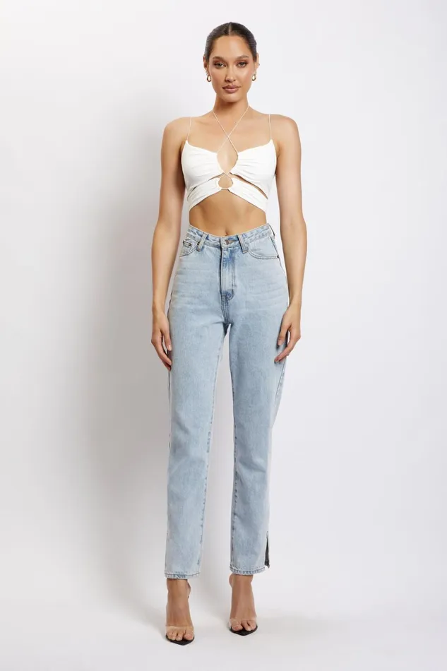 Meshki Crop Tops Phoenix Cut Out Ruched Crop Top 8211 White White 8211 Women Meshki Crop Tops Phoenix Cut Out Ruched Crop Top 8211 White White 8211 Women