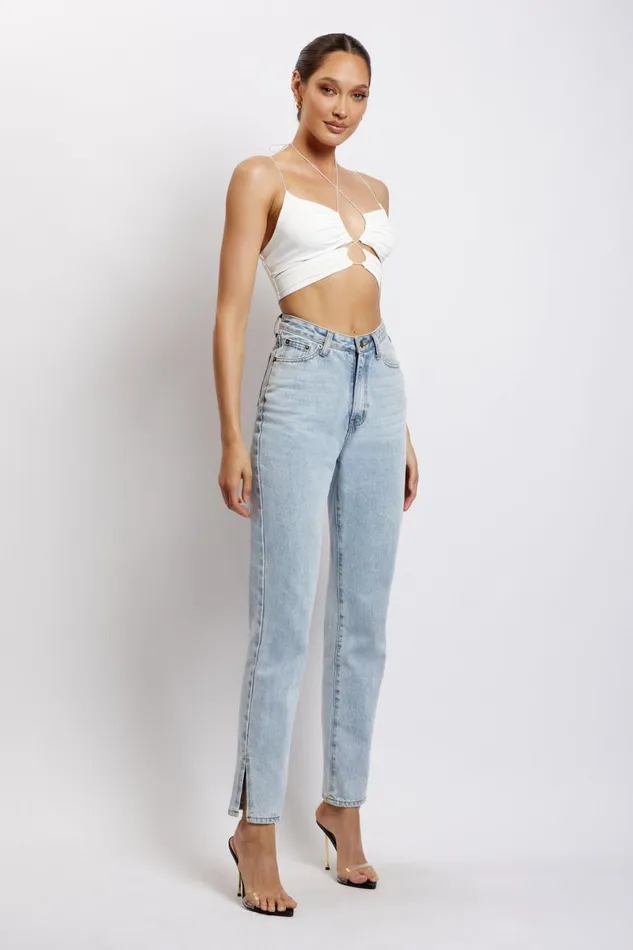 Meshki Crop Tops Phoenix Cut Out Ruched Crop Top 8211 White White 8211 Women Meshki Crop Tops Phoenix Cut Out Ruched Crop Top 8211 White White 8211 Women