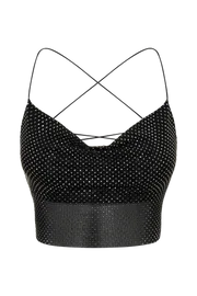 Meshki Crop Tops Tamra Strappy Diamante Top 8211 Black Black 8211 Women