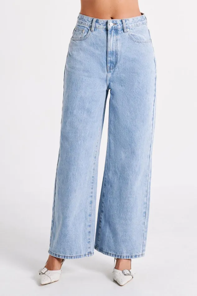 Meshki Denim Raven Baggy Jeans 8211 Mid Blue Wash Midbluewash 8211 Women