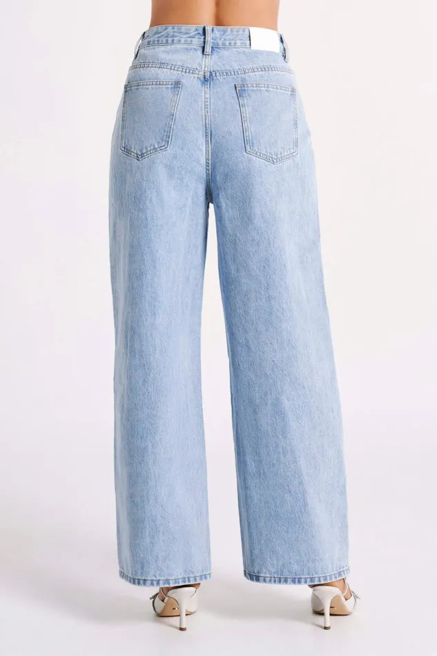 Meshki Denim Raven Baggy Jeans 8211 Mid Blue Wash Midbluewash 8211 Women