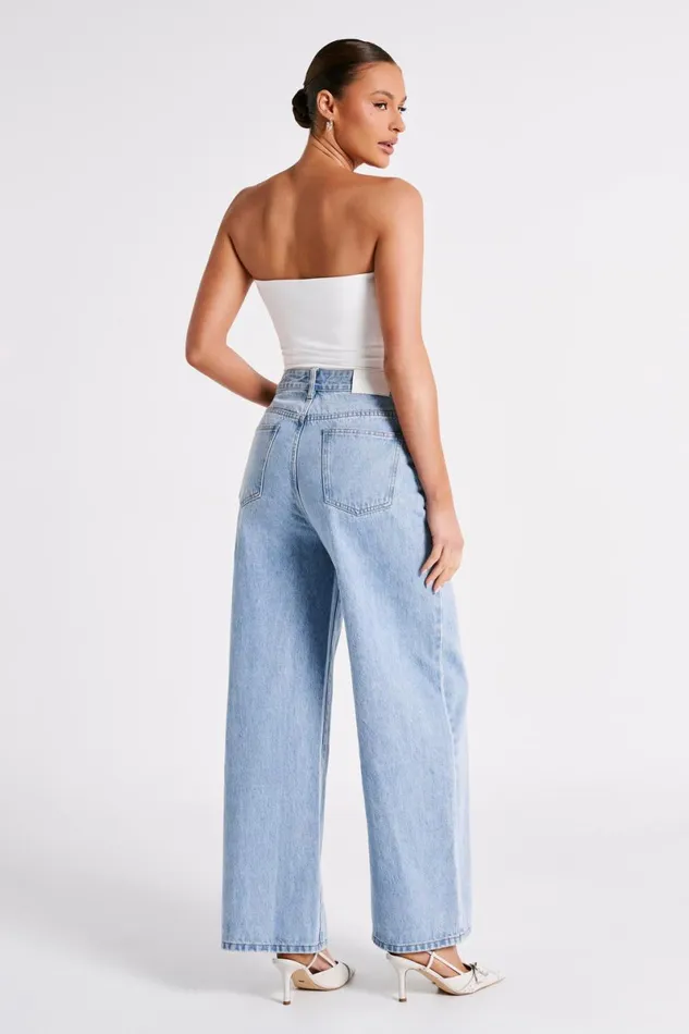 Meshki Denim Raven Baggy Jeans 8211 Mid Blue Wash Midbluewash 8211 Women