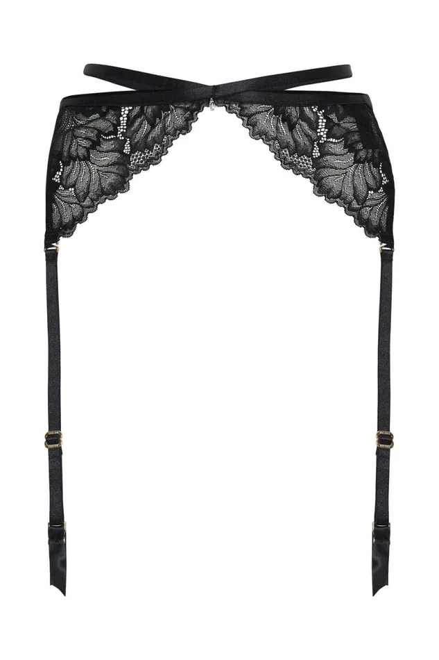Meshki Intimates Isadora Lace Crossover Suspenders 8211 Black Black 8211 Women