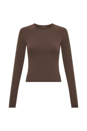 Meshki Long Sleeve Tops Venus Long Sleeve Top 8211 Dark Chocolate Darkchocolate 8211 Women