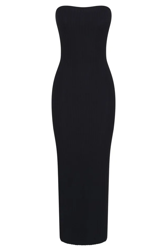 Meshki Maternity Dresses Imani Strapless Knit Maxi Dress 8211 Black Black 8211 Women