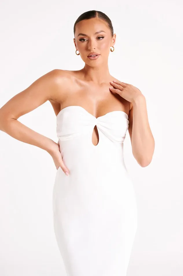 Meshki Maxi Dresses Antonella Strapless Keyhole Maxi Dress 8211 White White 8211 Women