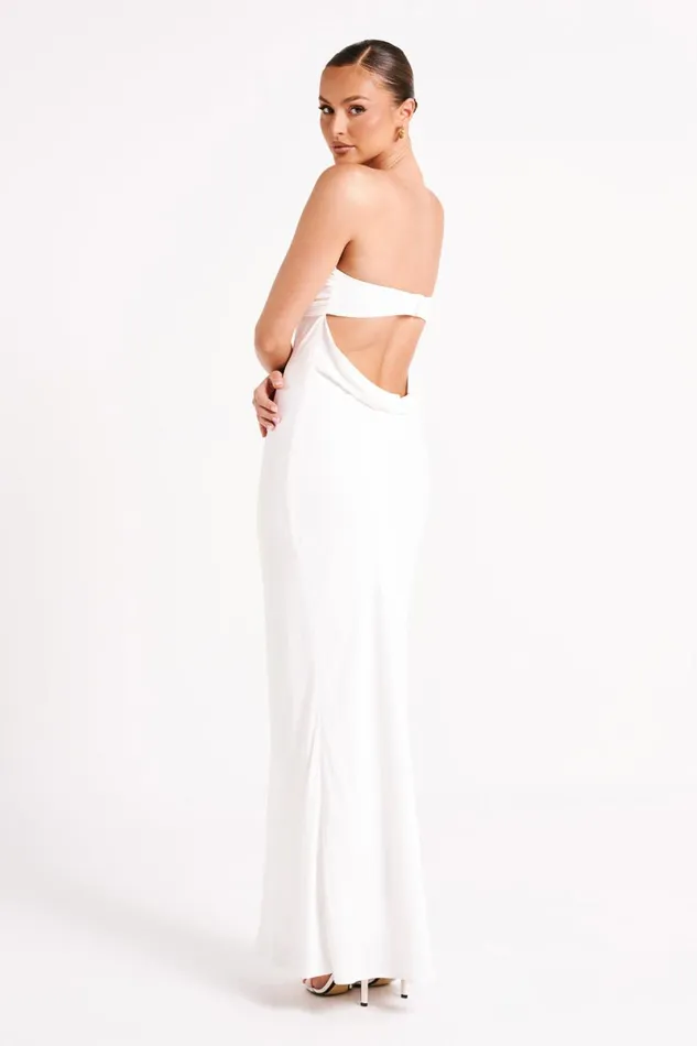 Meshki Maxi Dresses Antonella Strapless Keyhole Maxi Dress 8211 White White 8211 Women