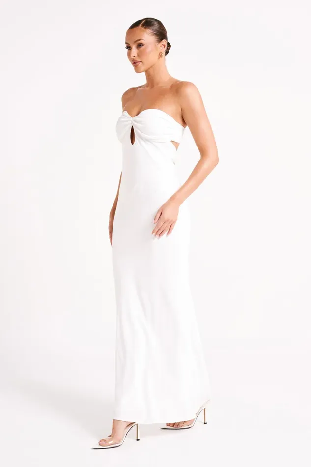 Meshki Maxi Dresses Antonella Strapless Keyhole Maxi Dress 8211 White White 8211 Women