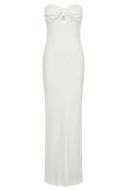 Meshki Maxi Dresses Antonella Strapless Keyhole Maxi Dress 8211 White White 8211 Women