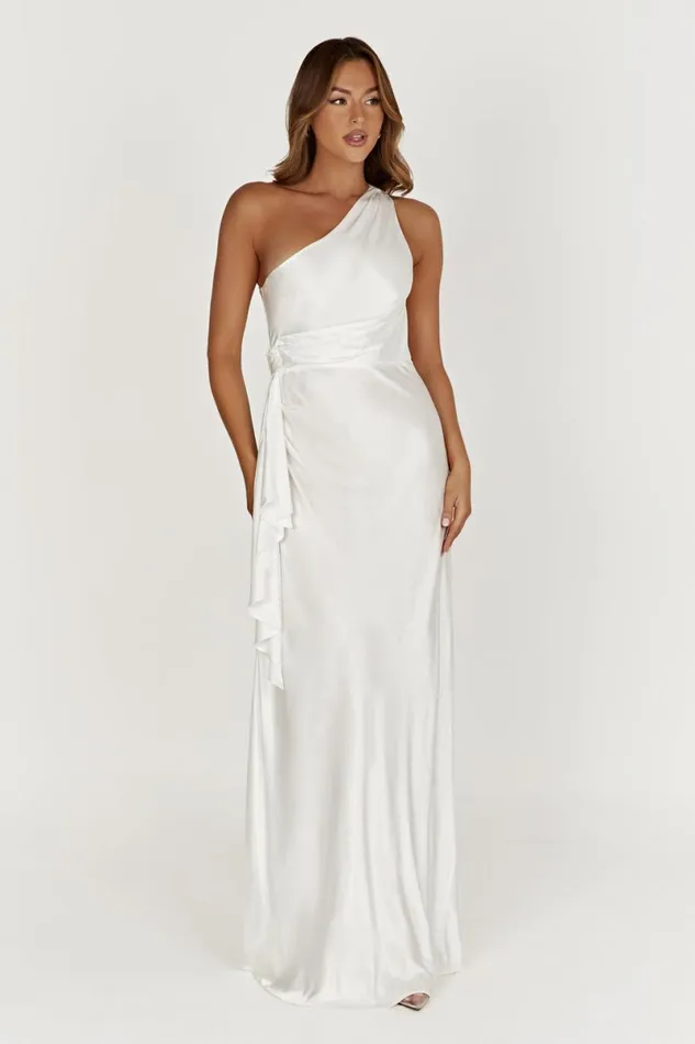Meshki Maxi Dresses Calliope One Shoulder Maxi Dress 8211 White White 8211 Women