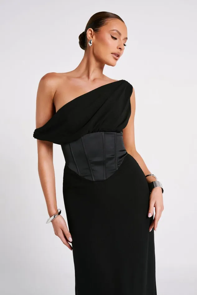 Meshki Maxi Dresses Courtney Chiffon Maxi Dress 8211 Black Black 8211 Women