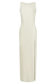 Meshki Maxi Dresses Gemima Satin Maxi Dress With Split 8211 Ivory Ivory 8211 Women