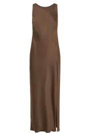 Meshki Maxi Dresses Gemima Satin Maxi Dress With Split 8211 Mocha Mocha 8211 Women Meshki Maxi Dresses Gemima Satin Maxi Dress With Split 8211 Mocha Mocha 8211 Women