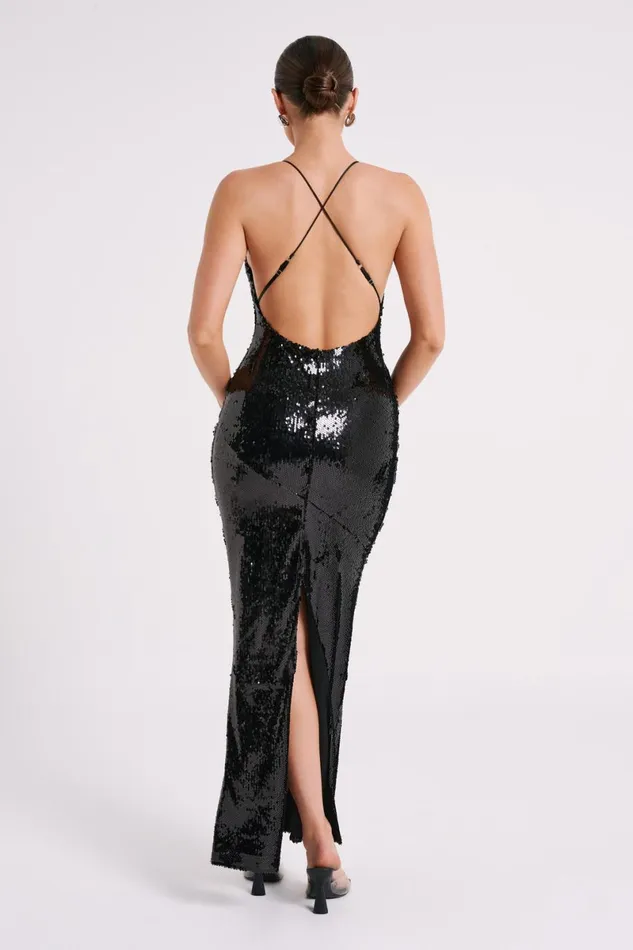 Meshki Maxi Dresses Gracie Sequin Maxi Dress 8211 Black Black 8211 Women