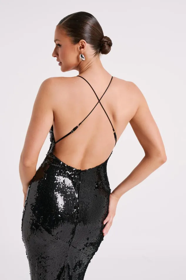 Meshki Maxi Dresses Gracie Sequin Maxi Dress 8211 Black Black 8211 Women