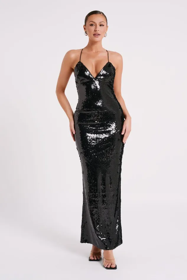 Meshki Maxi Dresses Gracie Sequin Maxi Dress 8211 Black Black 8211 Women